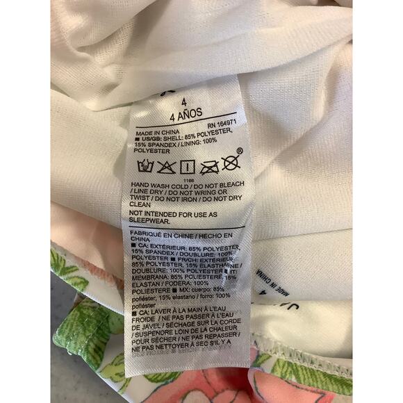 Janie and Jack Girl's 4 White Floral Ruffled Collar One Piece Swimsuit OS20-24 - Picture 8 of 8